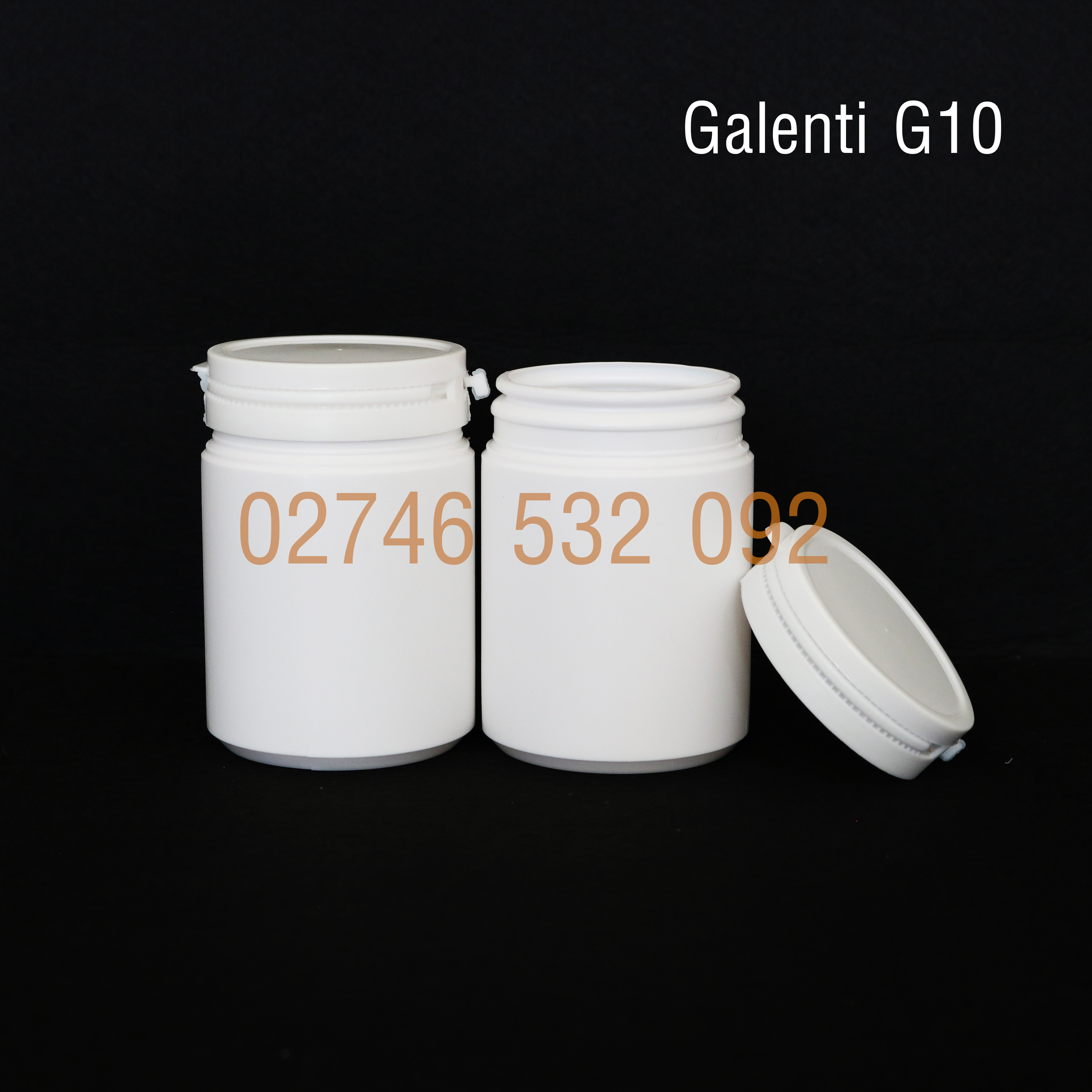 Bộ 60 hủ nhựa trắng đục nắp galenti g10 đựng 200g bột mịn hoặc 100 viên nang