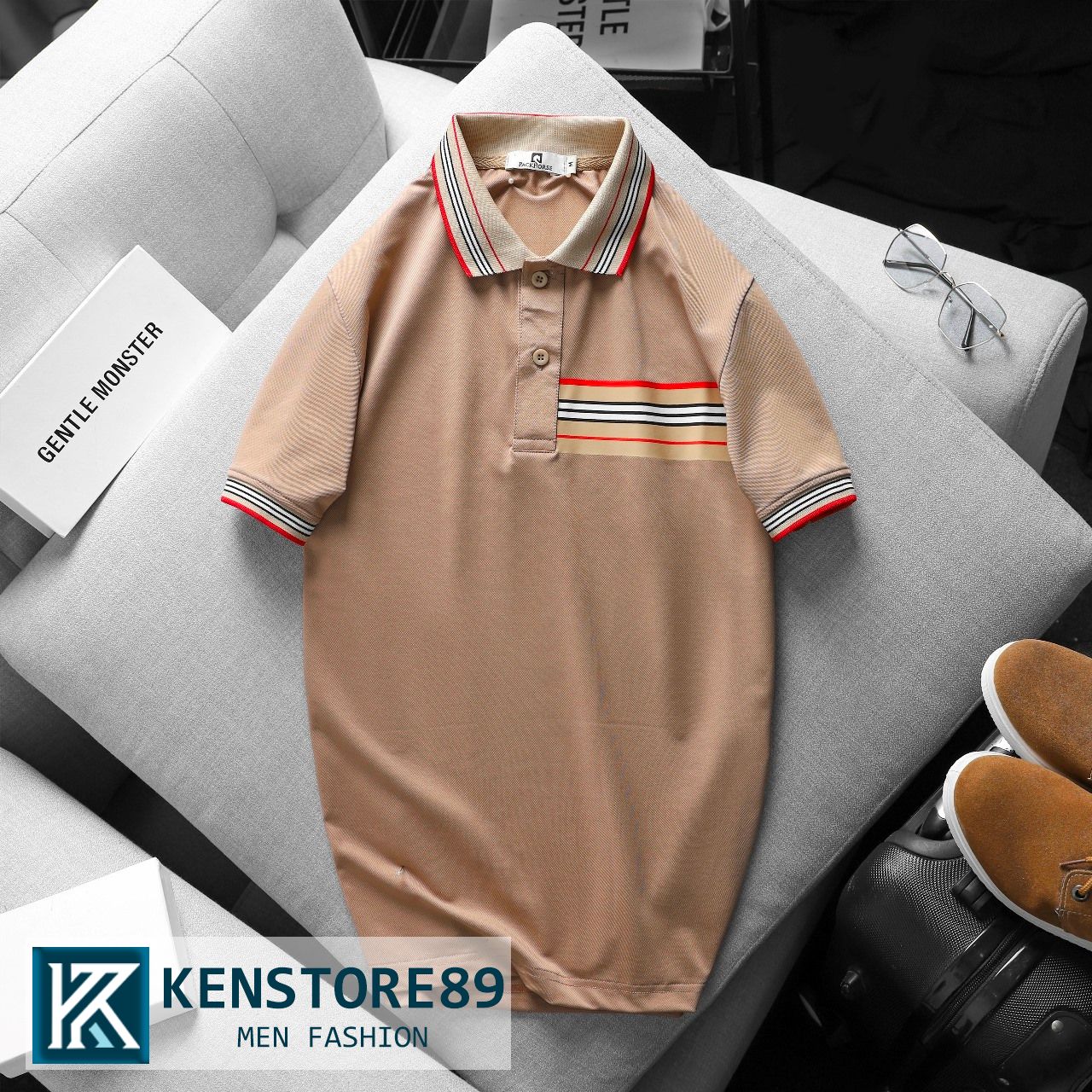 Áo thun nam có cổ PACK SỌC COLORS vải cá sấu gai KENSTORE89 ATP146
