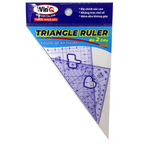 Combo 50 bộ thước Eke WinQ No5, No6  (Bộ 2 Cây)