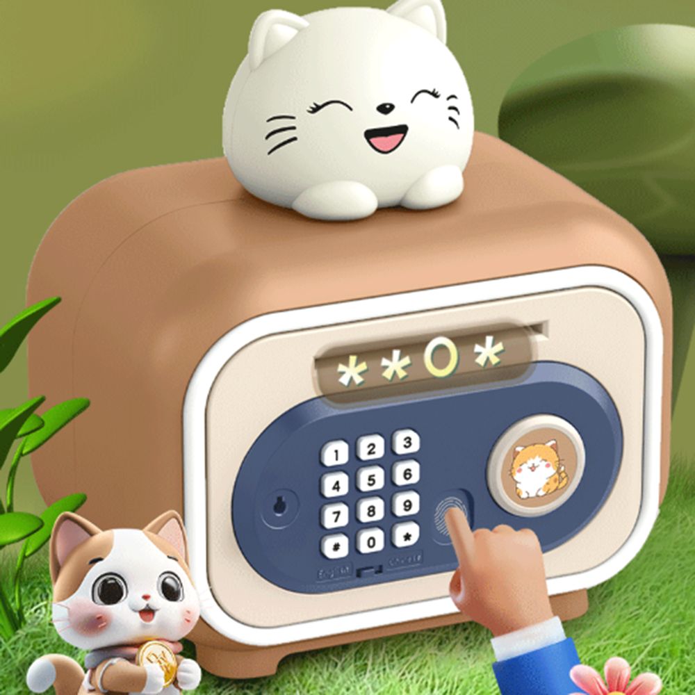 Toys Password Lock Automatic Roll-Up Savings Bank Fingerprint ...