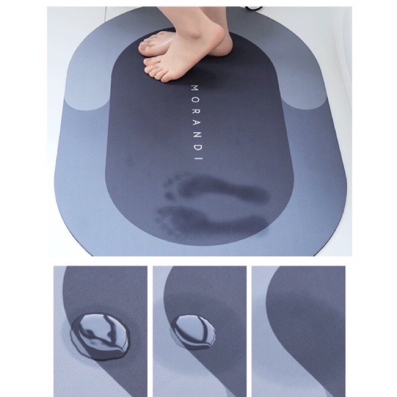 Thảm lau chân nhà tắm Silicon BATH MAT hút nước siêu thấm, Thảm chùi chân thấm nước chất liệu chống...