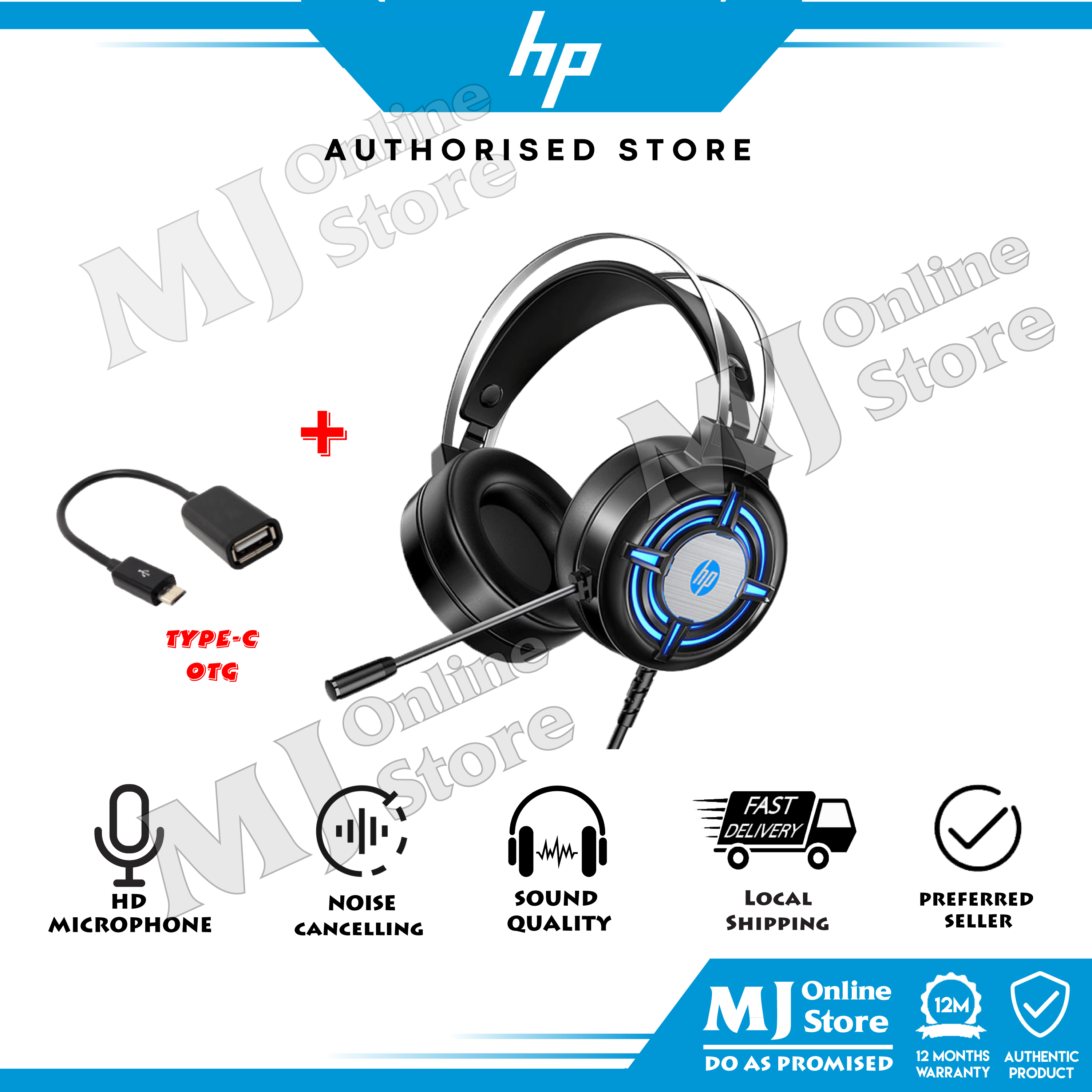 Hp H120g Usb Wired Gaming Headphone 