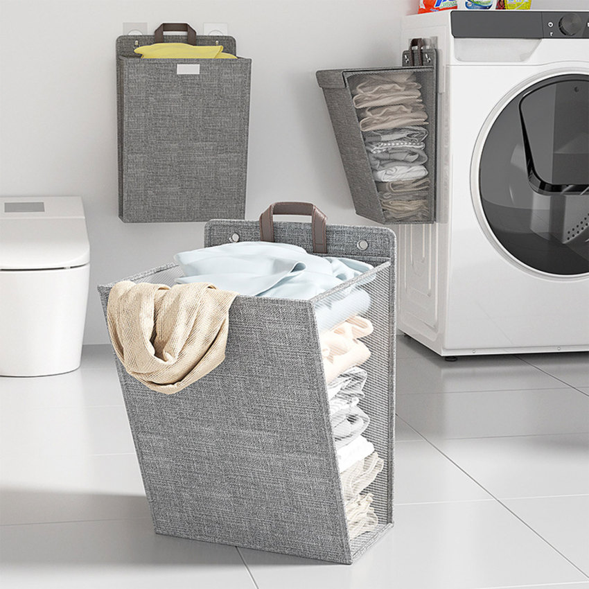 Dung tích lớn Treo Giỏ đựng đồ giặt tiết kiệm không gian gấp không thấm nước quần áo búp bê túi lưu trữ cho phòng tắm phòng ngủ