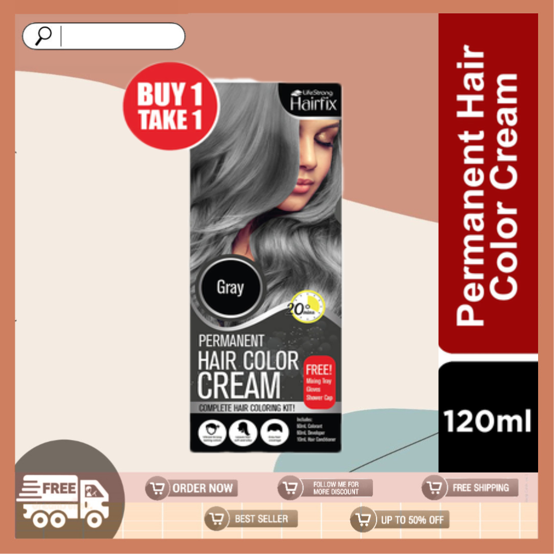 HAIRFIX Gray Permanent Hair Color Cream Kit 120ml Lazada PH