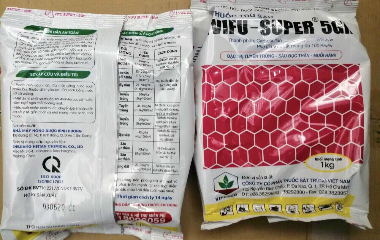 Thuốc diệt ổ kiến lửa, trừ mối đất, diệt sâu đục thân Vifu 1kg