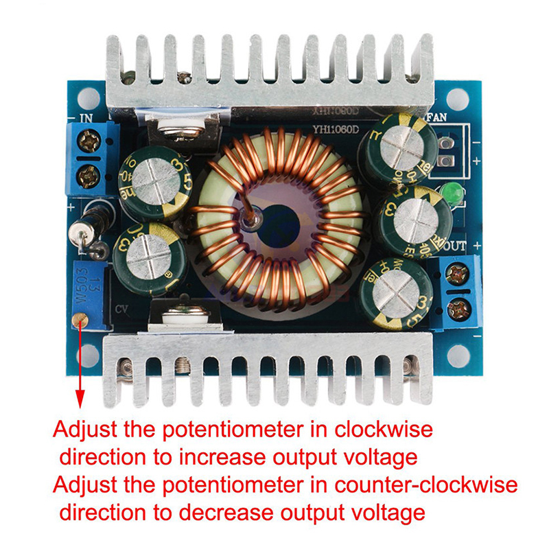 DC-DC 12A Adjustable High Power Low Ripple Step Down Buck Module 95% Efficient Vehicle Power Module