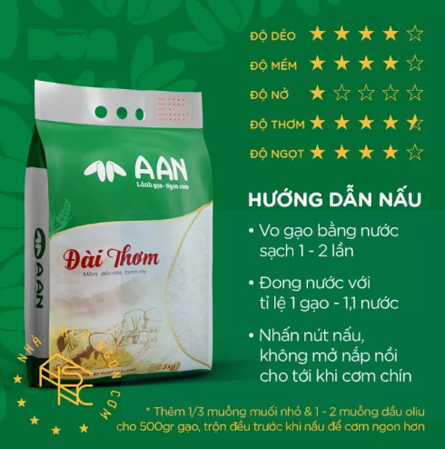 Gạo A An Đài Thơm 8 ( Túi 5Kg )