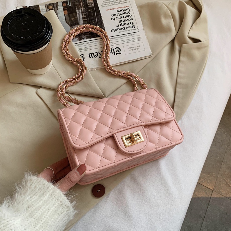 IELGY Fashionable Bag Korean Style Shoulder Crossbody Rhombic Chain