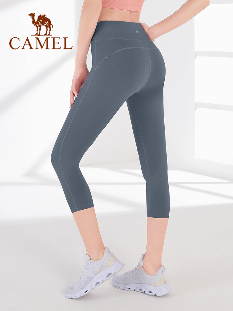 Camel yoga women's 3/4 yoga pants elastic stretch Capri pants cropped  trousers for female