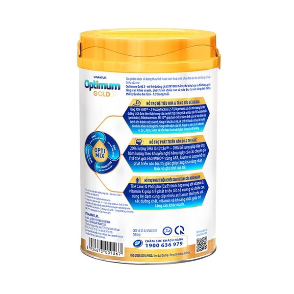 Sữa Bột Optimum Gold 2 - lon 800g (Cho Trẻ Từ 6 - 12 Tháng Tuổi) Chính hãng