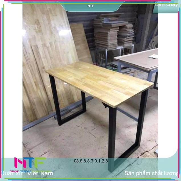Bàn gỗ chân gấp xếp cao (60×120×75Cm)