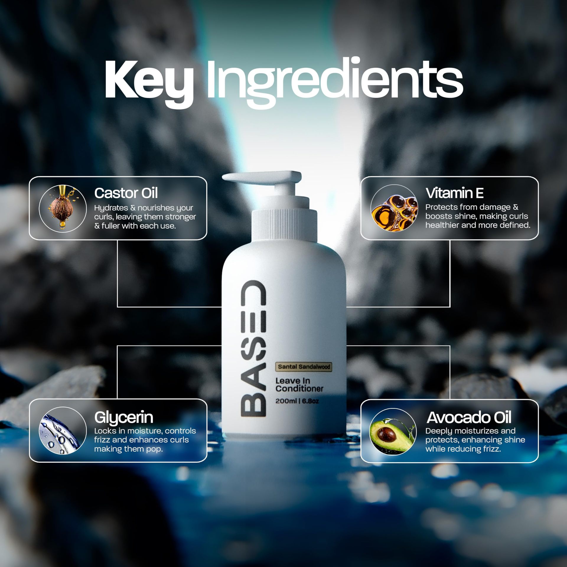 BASED Leave-In Conditioner - 200ml | Instant Frizz Control for Curly ...