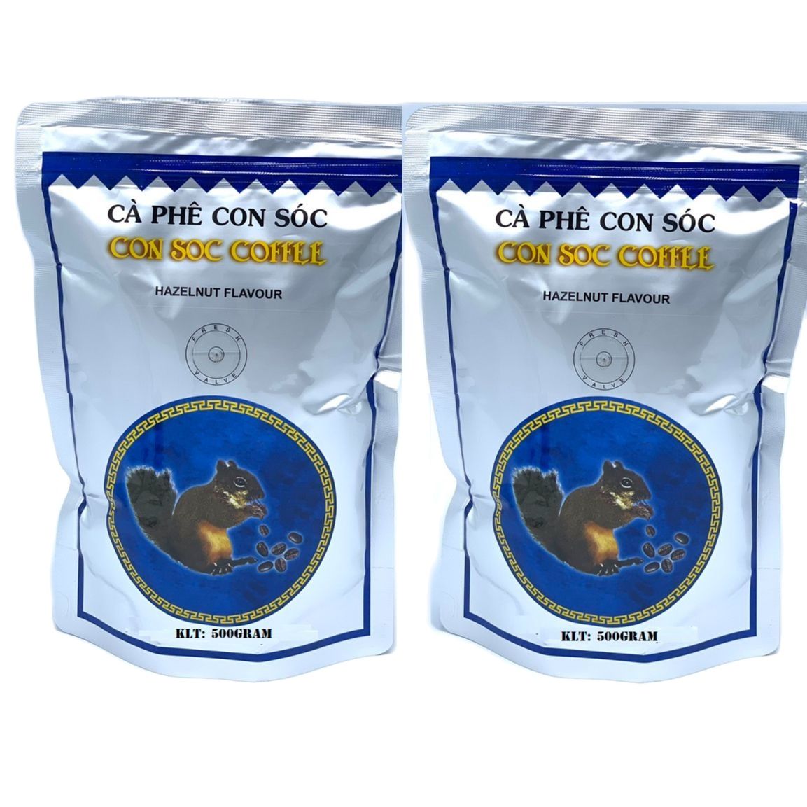 ( 1KG CAFE) Cà phê Con Sóc Xanh( 02 Bịch x 500gam) - Cà phê bột pha phin