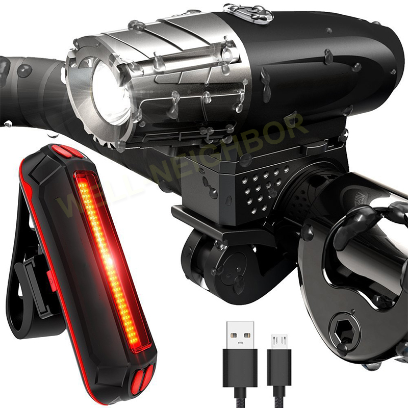 bicycle headlight and taillight set