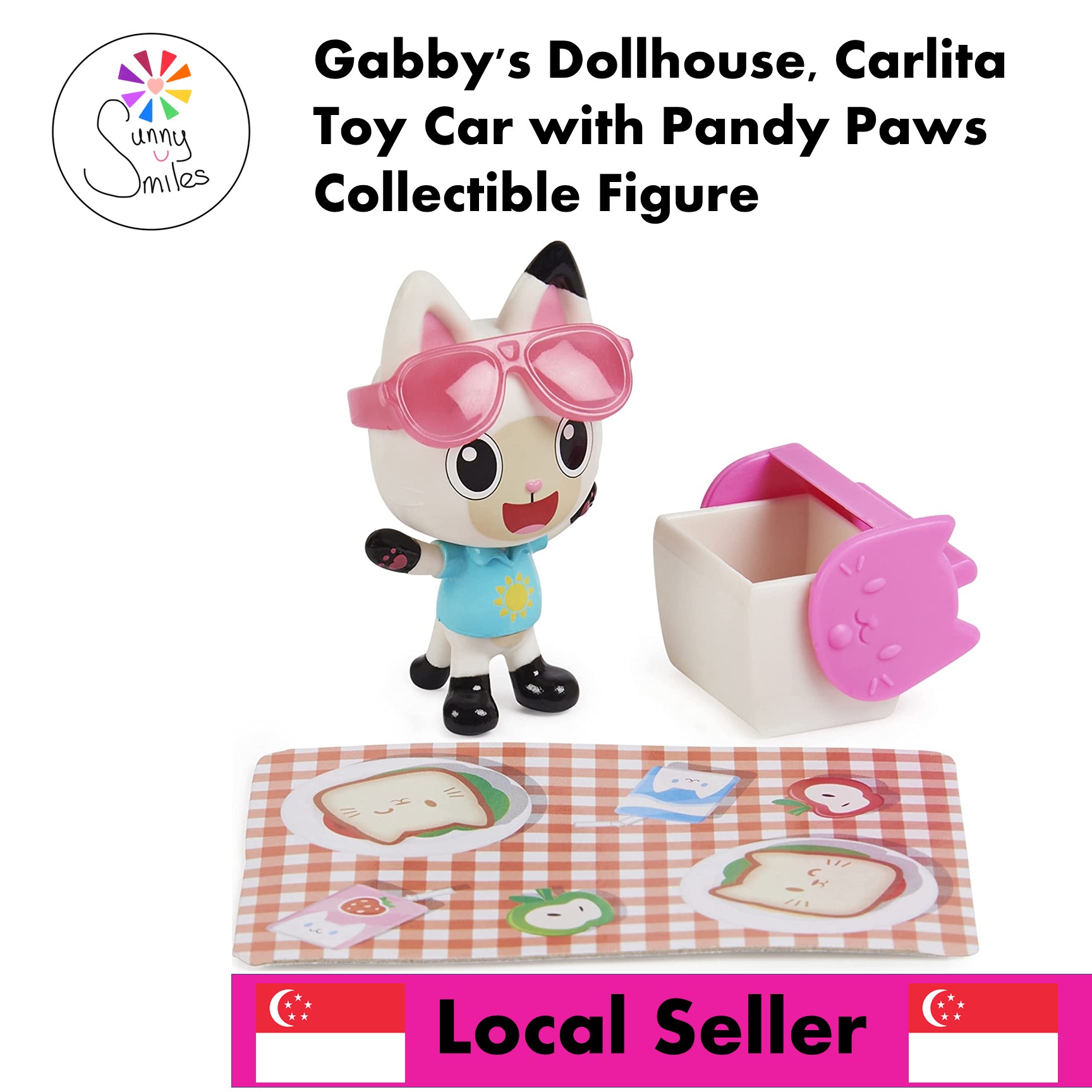 Gabby's Dollhouse, Carlita Toy Car with Pandy Paws Collectible