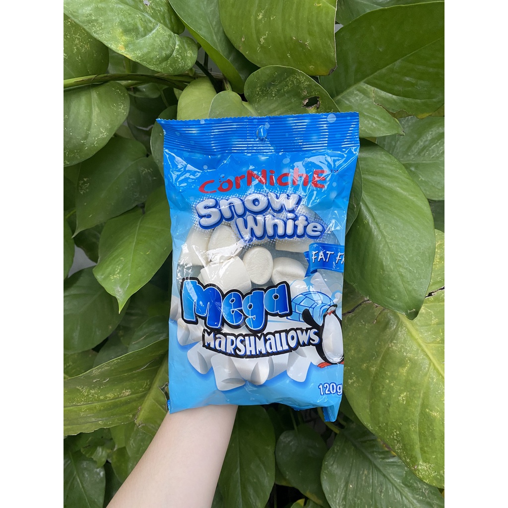 Kẹo Bông Gòn Corniche Snow White Mega Marshmallows (Gói 120g trắng)