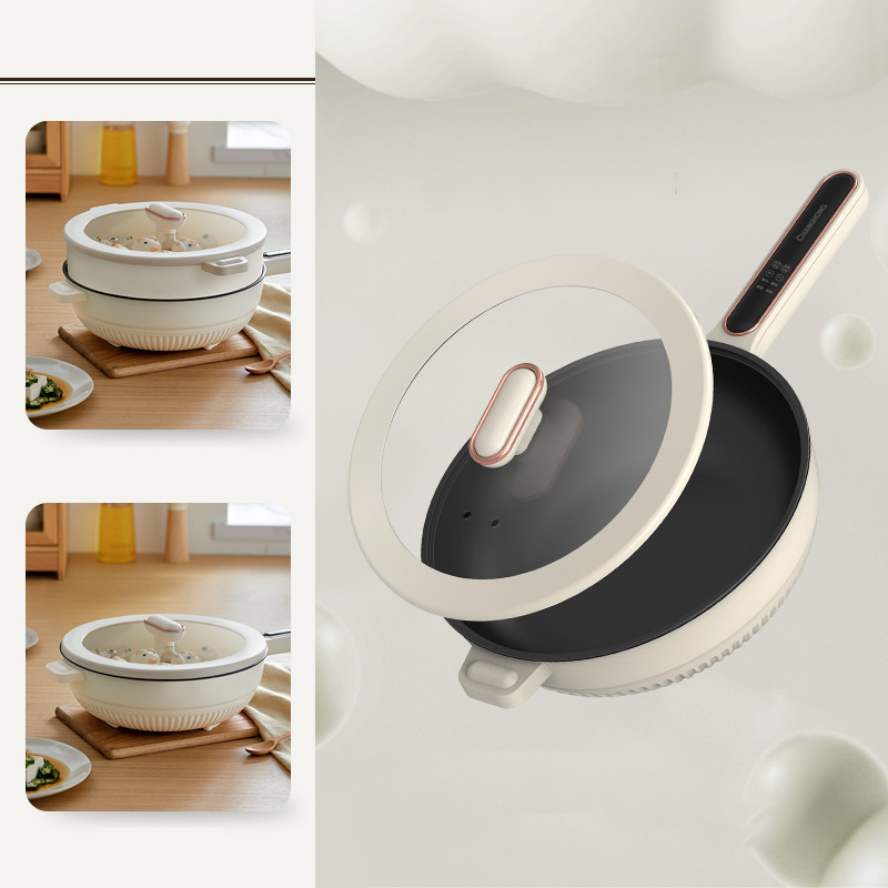 XIAOMIMIJIA Electric wok integrated non-stick pan multi-functional cooking pot household electric cooking pot integrated pot 6L liter electric hot pot