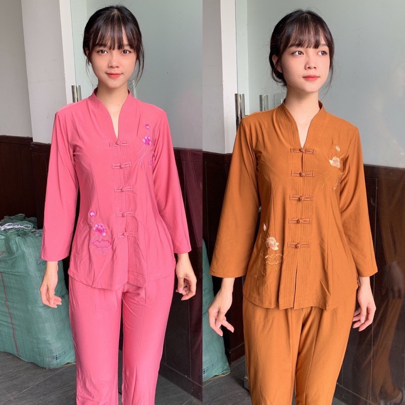 Đồ Lam Đi Chùa # Bà Lai Tim Vải Thun