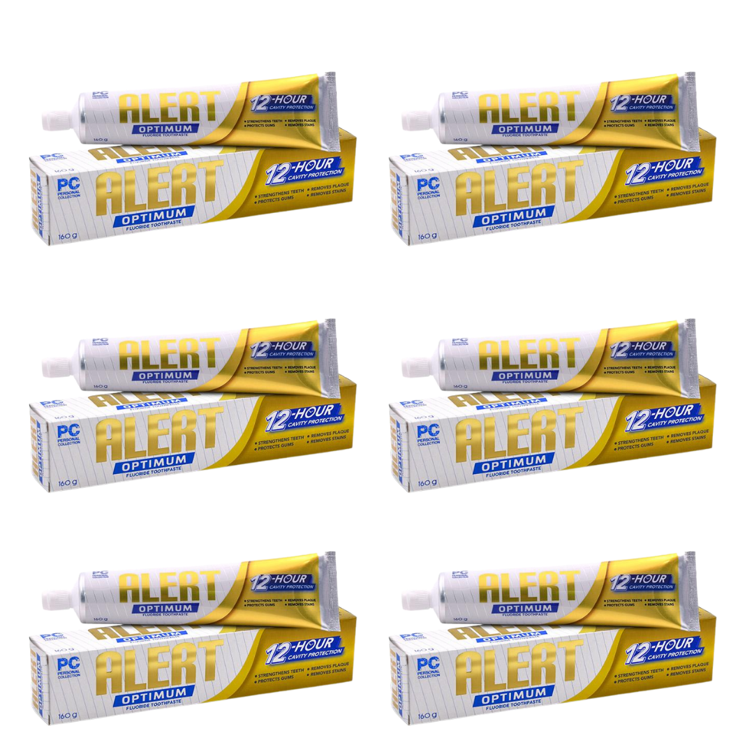 Alert Optimum Fluoride Toothpaste 160g x 6 Tubes by Personal Collection ...