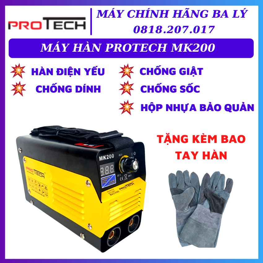 HCMMáy hàn MK200 Protech máy hàn điện yếu hàn chống giật chống dính chống thumbnail