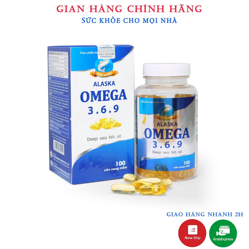Dầu cá Omega 369 Alaska, lọ 100 viên