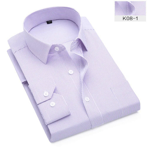 Áo sơ mi cotton dài tay sọc xanh sọc đơn nam cổ áo vuông có túi ở ngực trái M-5XL