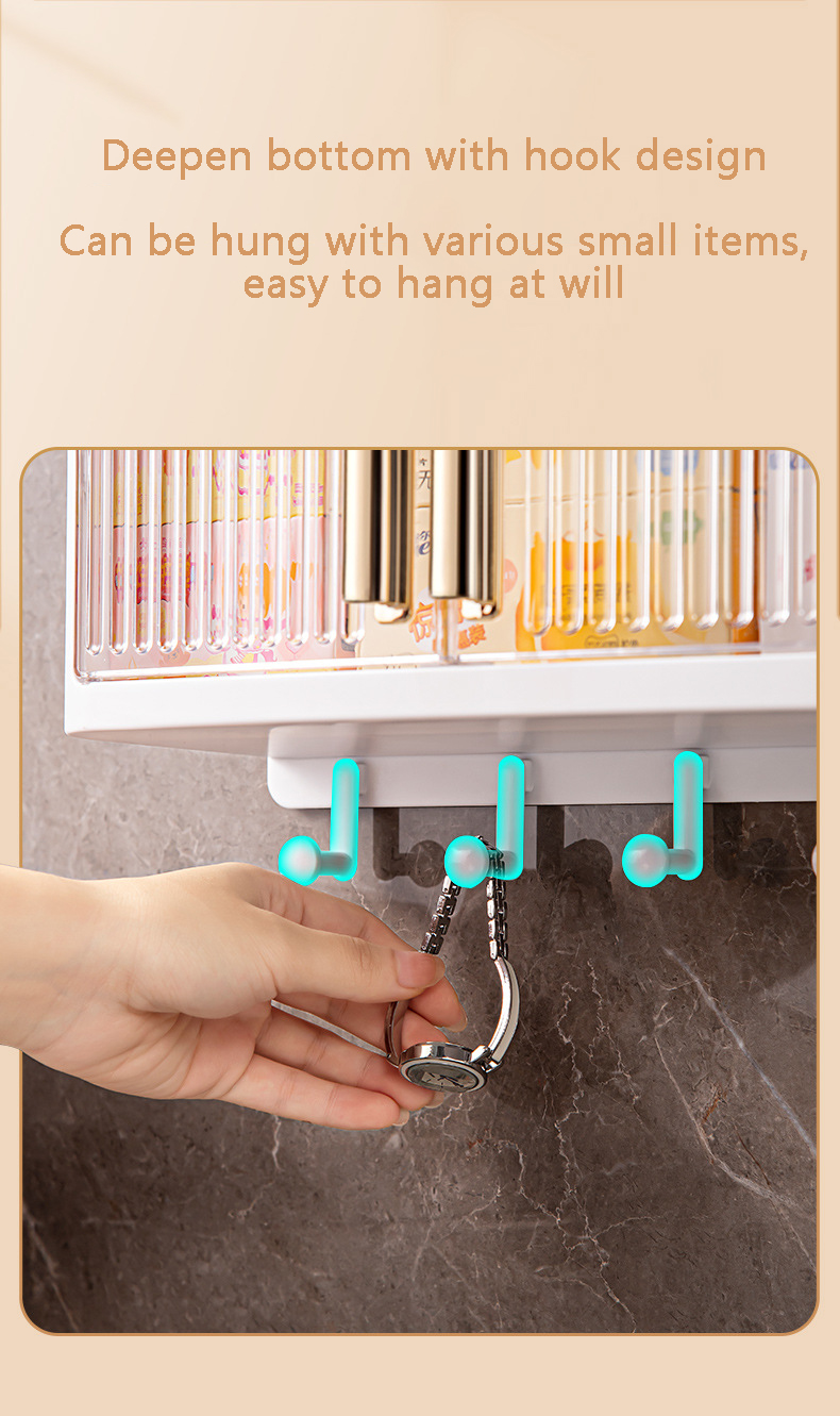 Bathroom shelves, wall-hung high-end wall, bathroom cabinets, tissue boxes, mask storage boxes, simple timing storage boxes