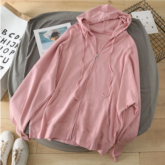 Áo hoodies có mũ khoá zip nữ