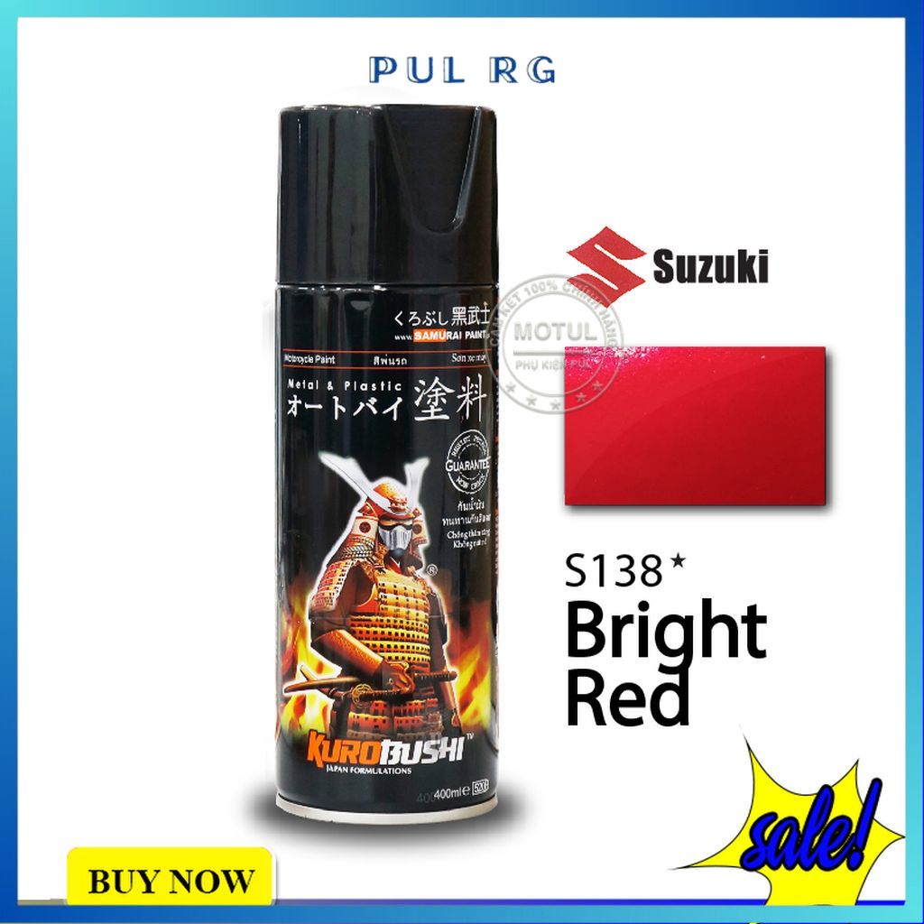 Sơn samurai màu đỏ nhạt S138 làm mới đẹp xe bám tốt chống gỉ sét hàng chính hãng