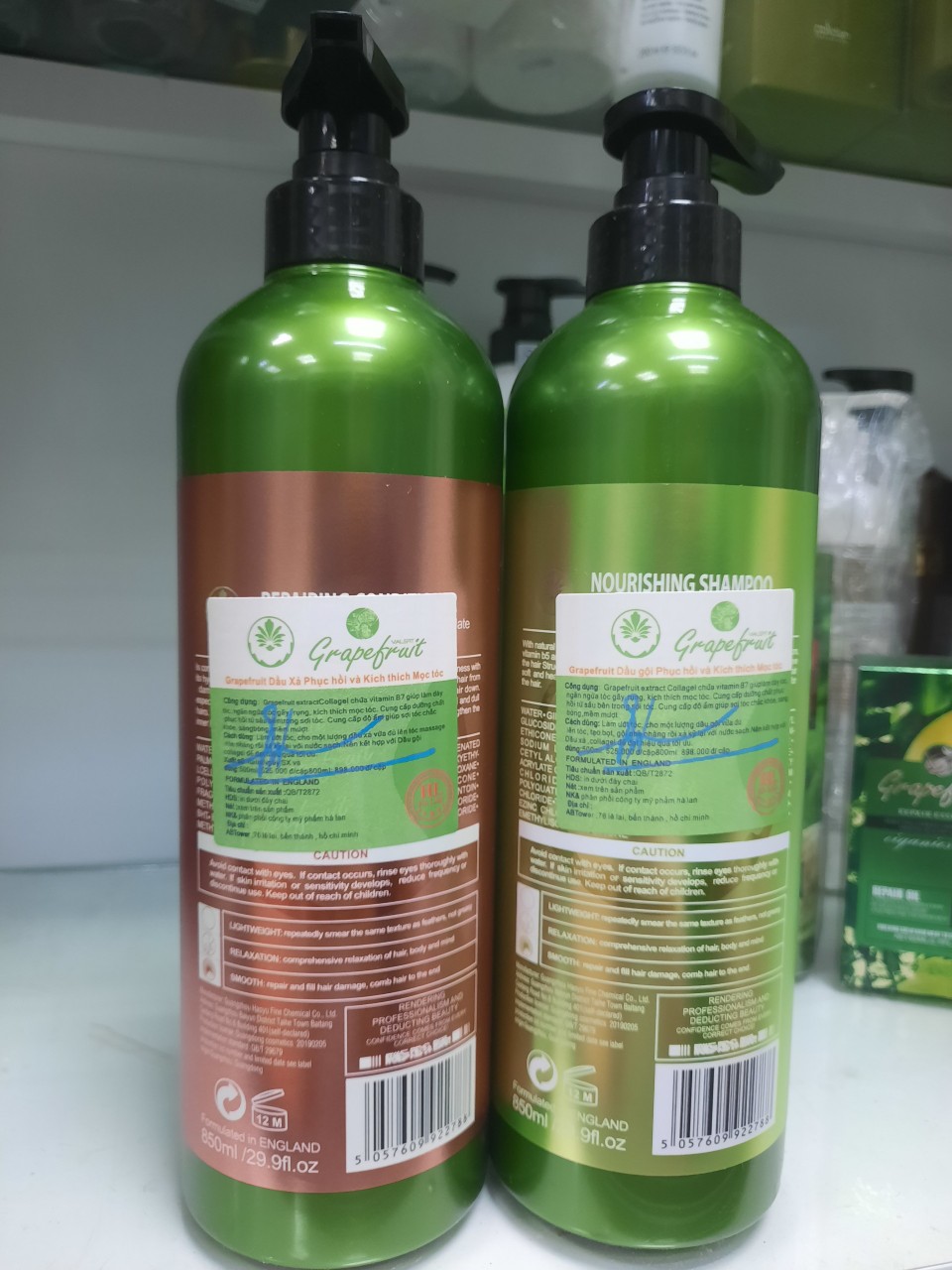 Cặp Dầu Gội Xả Bưởi Grape Fruit cao cấp 850ml x 2