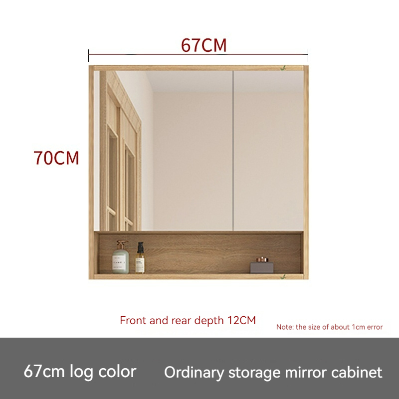 Smart Bathroom Mirror Cabinet with LED Light Bathroom Wooden Storage ...