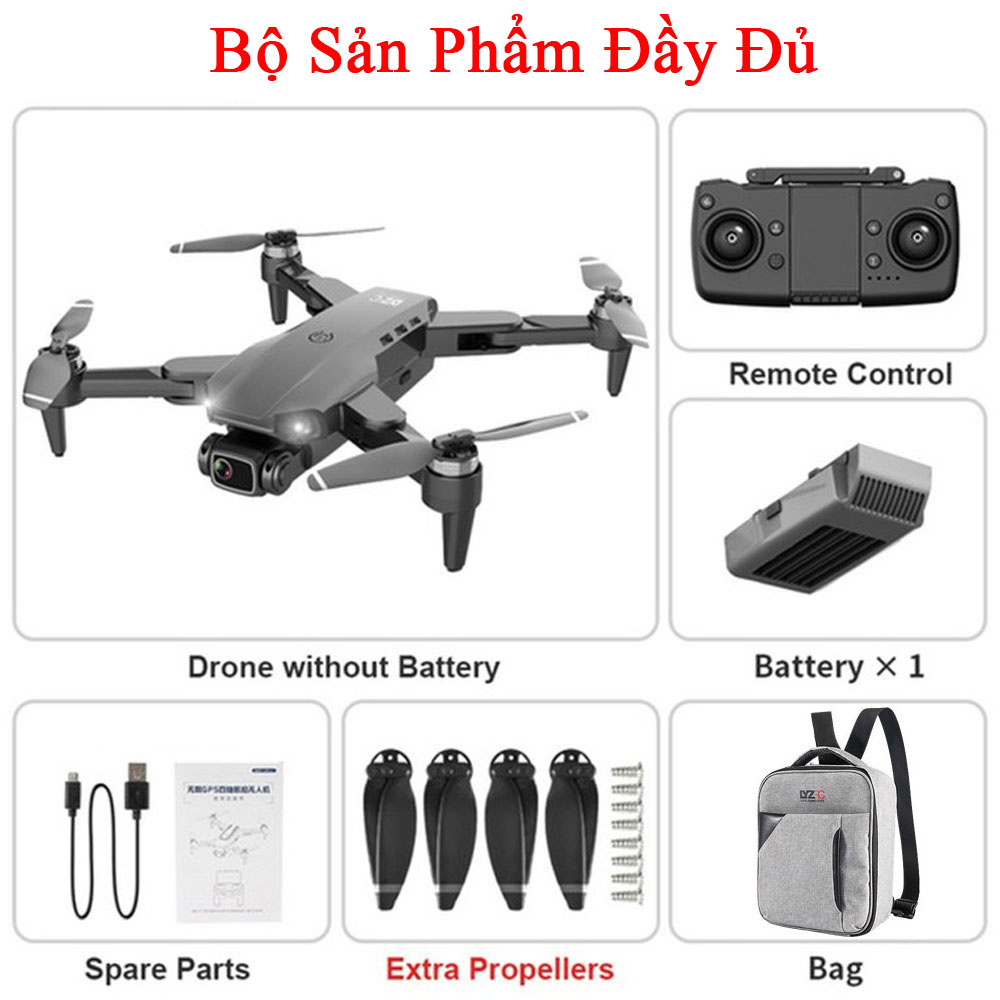 Flycam L900 SE Drone Camera 4K tránh vật cản thời gian bay 28 phút, giữ thăng bằng, G.P.S tự quay...