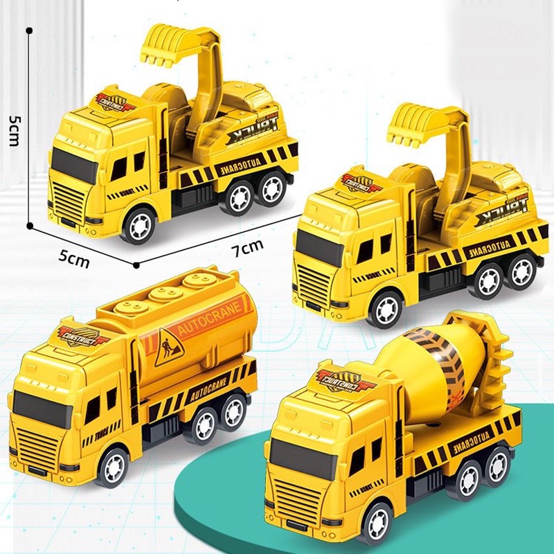 4PCS-Children building toy excavator tipper truck, education children car toy diy toy