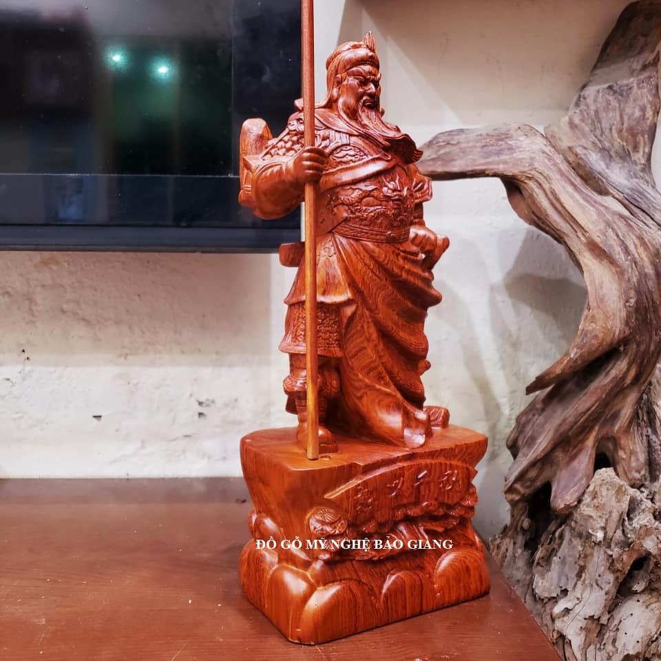 Tượng quan công gỗ hương cao 30 cm