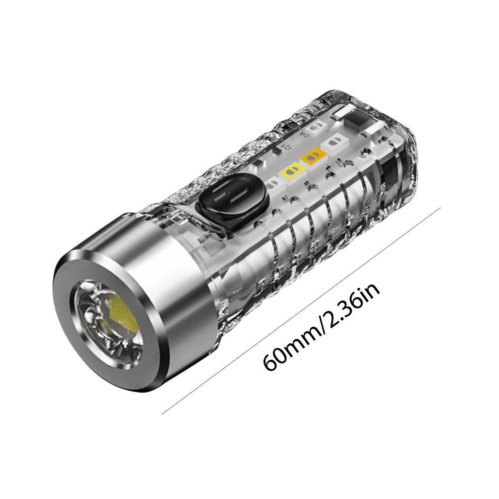 Đèn pin cầm tay siêu sáng móc treo đèn không thấm nước Mini Đèn Pin Cắm trại Có thể sạc qua USB 8 chế độ 3 bánh răng cho trường hợp khẩn cấp ngoài trời