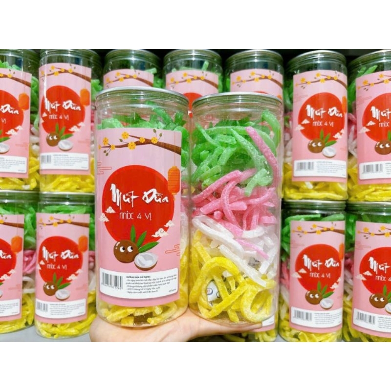 Mứt dừa Mix 4 vị hủ pét 950ml 400G