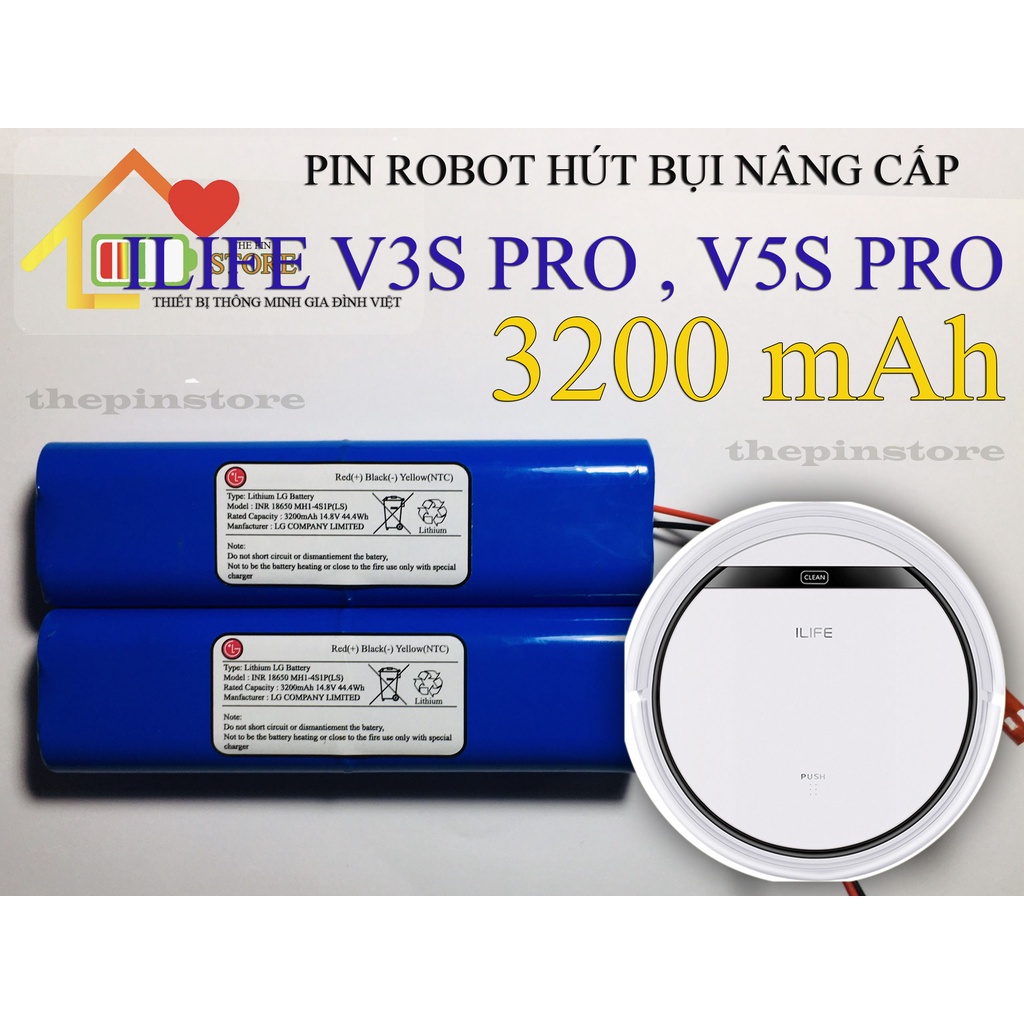 PIN ROBOT HÚT BỤI ILIFE V3S PRO, V5S PRO (DUNG LƯỢNG 3500 mAH ) BẢO HÀNH 9 THÁNG