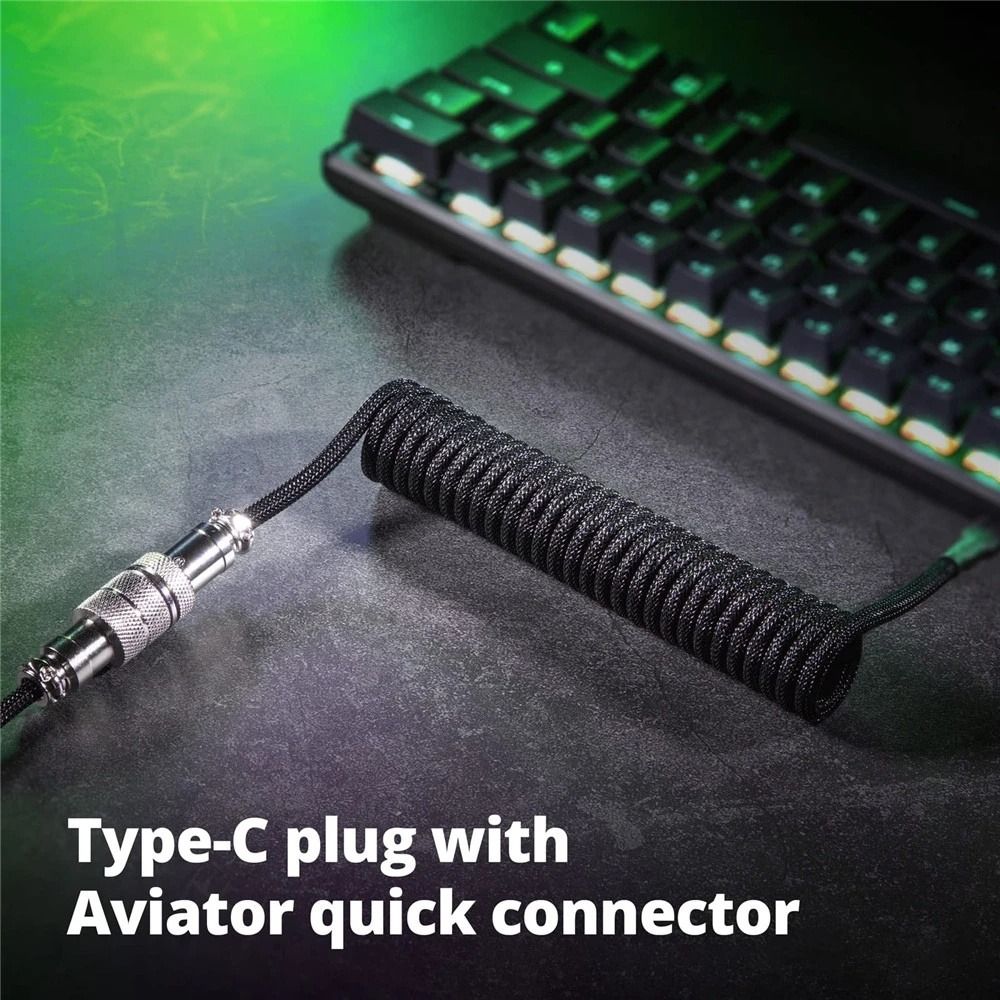 Ancest Bàn phím mặt bàn phụ kiện cổng USB Bàn phím chơi game sợi bện Bàn Phím Cơ Dây Loại C Cáp USB Bàn Phím Cơ Cáp bàn phím Dây cáp xoắn