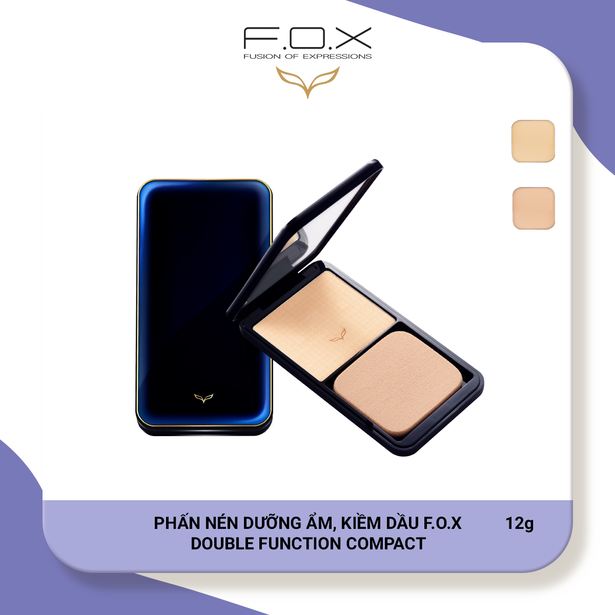 Phấn Nén Dưỡng Ẩm, Kiềm Dầu FOX Double Function Compact  12g - FOX Mỹ phẩm thiên nhiên