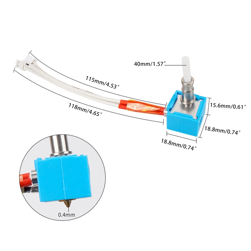 Hot End Đùn In Cho Đầu In 0.4 Bộ Vòi Phun Lắp Ráp Cho Anycubic