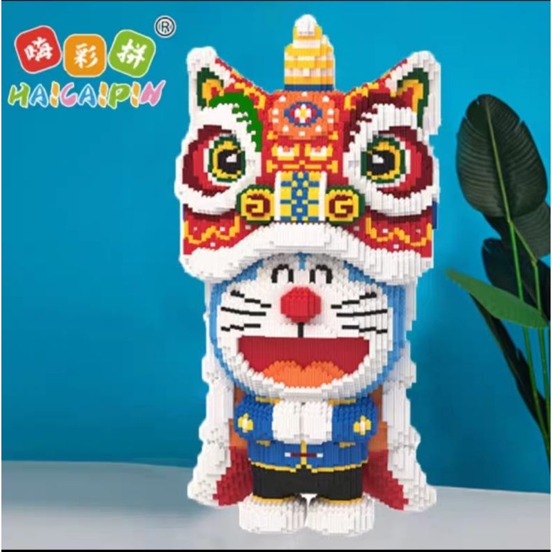 Le.go Doraemon đầu lân 67cm mô hình lắp ráp nhân vật