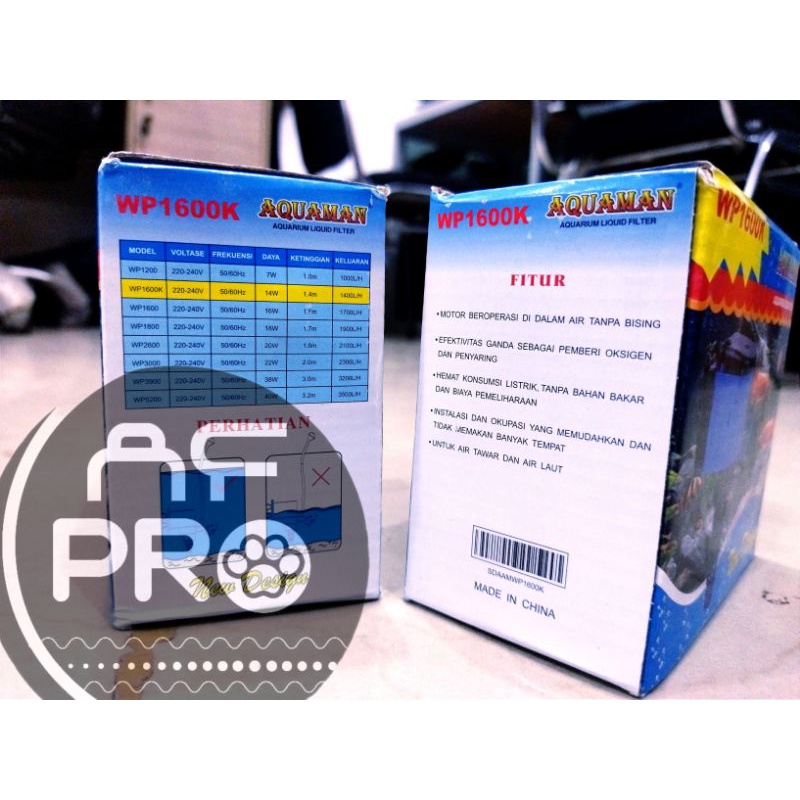 Pompa aquarium kolam hidroponik AQUAMAN WP 1600K Submersible pump