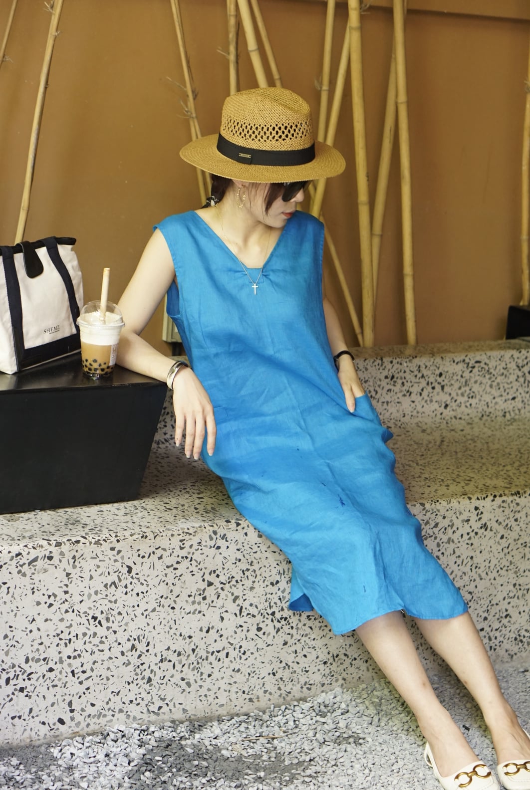 Đầm Linen tà tròn 2 túi lớn KEIRA - MaxMessi