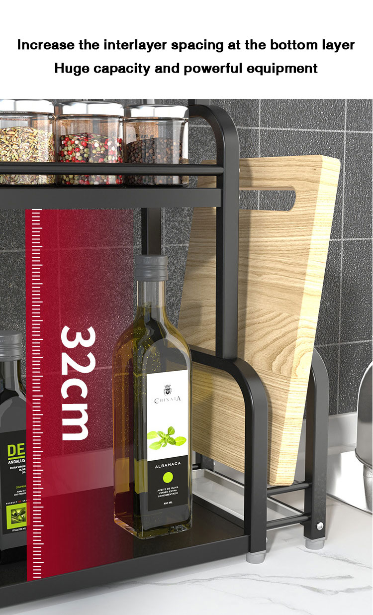 Kitchen seasoning rack shelf table multi-functional tool holder multi-layer seasoning oil, salt, sauce and vinegar bottles and cans storage rack
