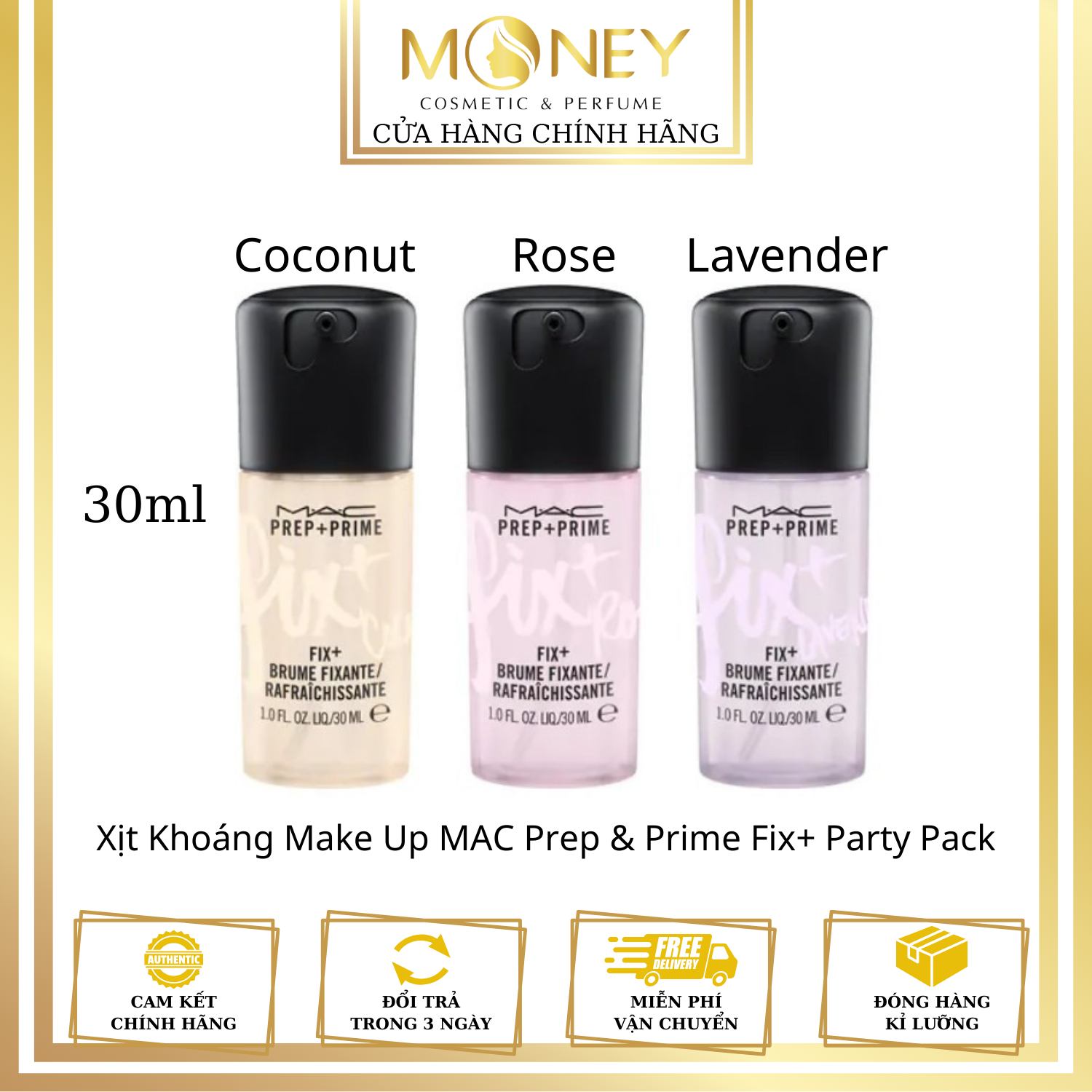 Xịt Khoáng make up MAC Prep & Prime Fix+ Party Pack