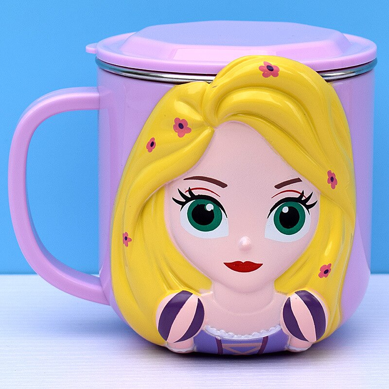 260ml Stainless Steel Disney Mugs for Kids Cute Cartoon Princess Milk  Coffee Cup Double Walls Detachable Thermal Mug Drinkware - AliExpress