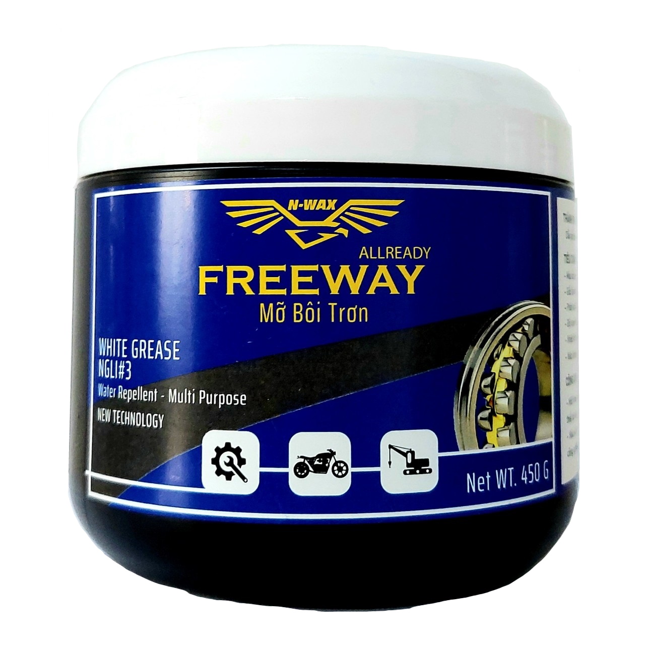 [HỎA TỐC HCM - MỠ BÔI TRƠN TRẮNG CHỊU NHIỆT KHÁNG NƯỚC] FREEWAY WHITE GREASE NGLI#3 450 GRAM