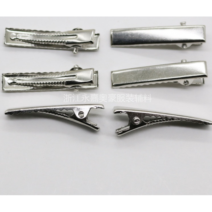 Sét 20 phôi kẹp tóc mỏ vịt trắng bạc 5,5cm_LM15