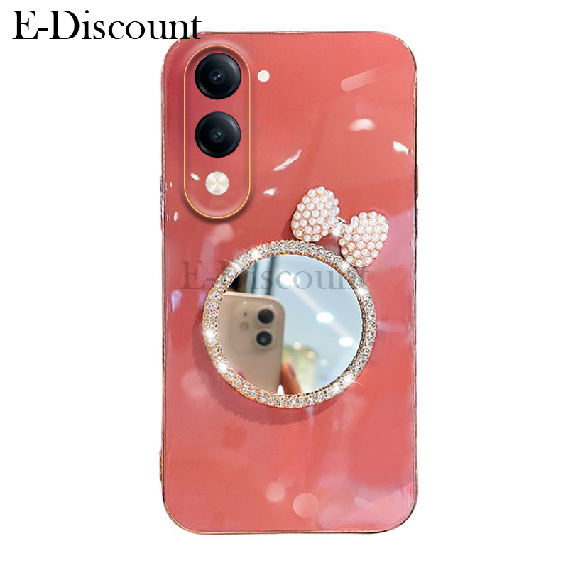 New%20Phone%20case%20Vivo%20Y04%20/%20Y04S%20Back%20cover%20Soft%20Plating%20brick%20inlaid%20pearl%20butterfly%20makeup%20mirror%20Smooth%20Electroplated%20for%20Vivo%20Y04S%20/%20Y04%20case%20-%20Image%205
