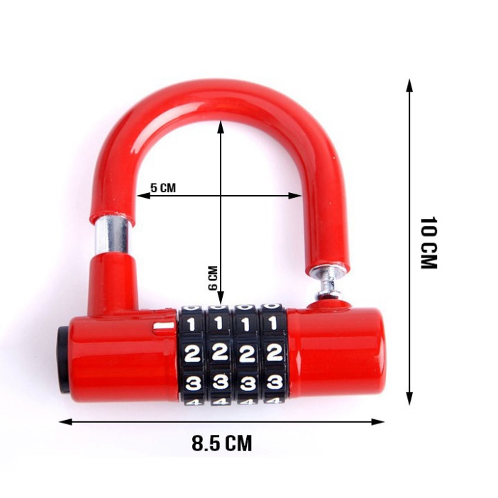 Ổ KHOÁ 4 SỐ CHỐNG TRỘM CHỮ U SIÊU BỀN **